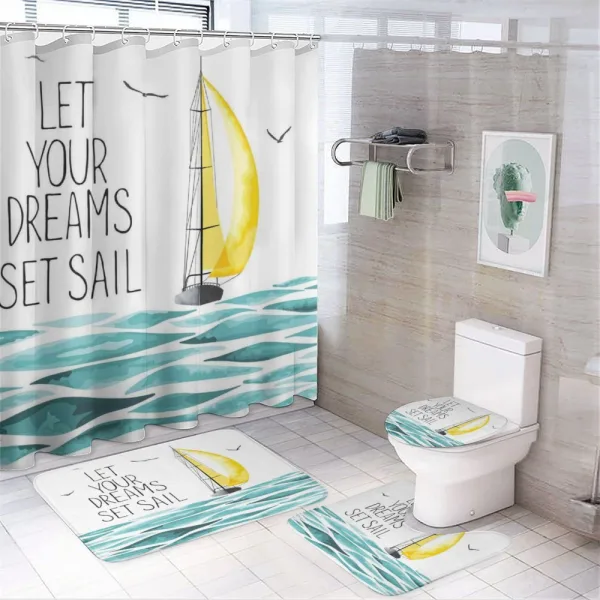 Let Your Dreams Sail on a shower curtain