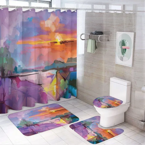 Mountains Design on a shower curtain