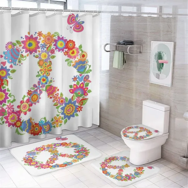 Peace Equality Flower on a shower curtain