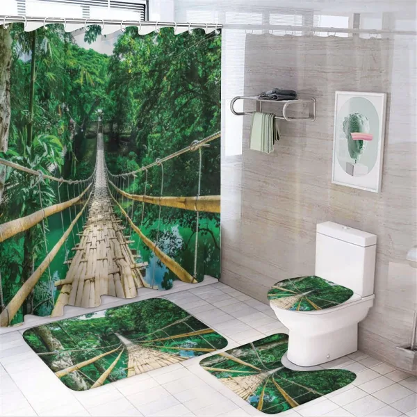 River Bamboo Forest on a shower curtain