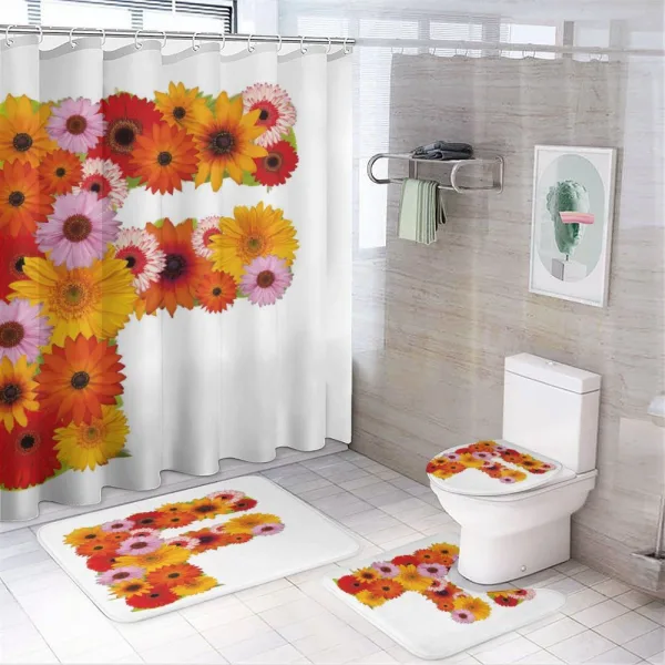 Romance Themed Flower on a shower curtain