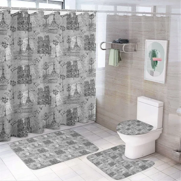 Seine River Notre Dame on a shower curtain
