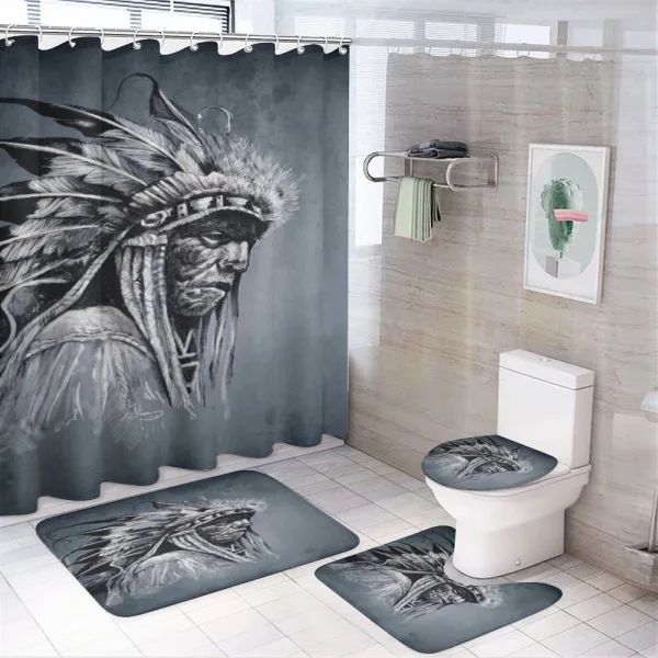 Tribe Chief Artwork on a shower curtain