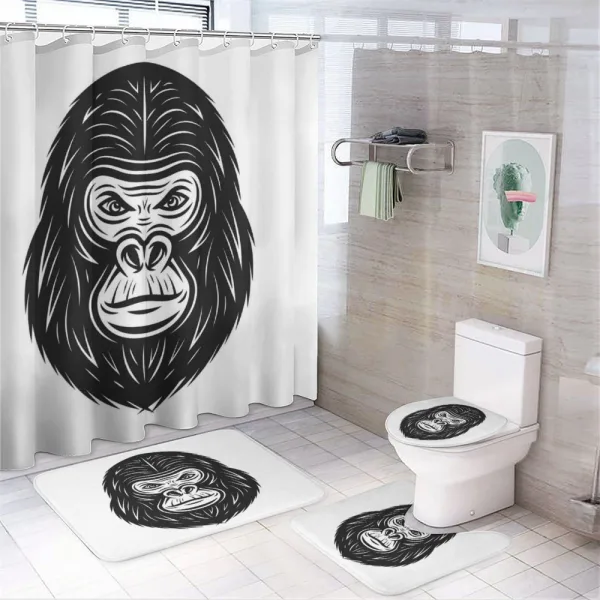 Wild Animal Monotone Style on a shower curtain