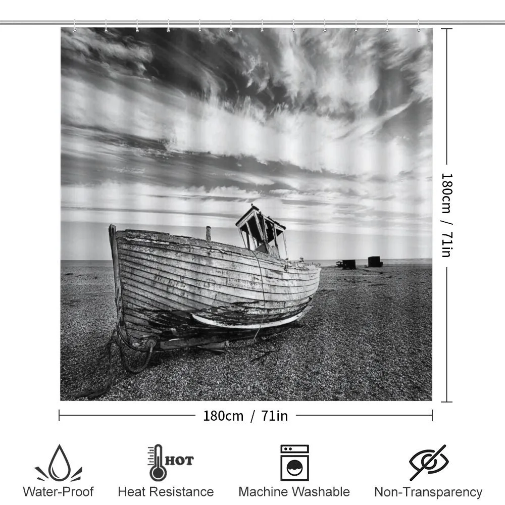 Wooden Boat on Beach Dusk — Detail 2
