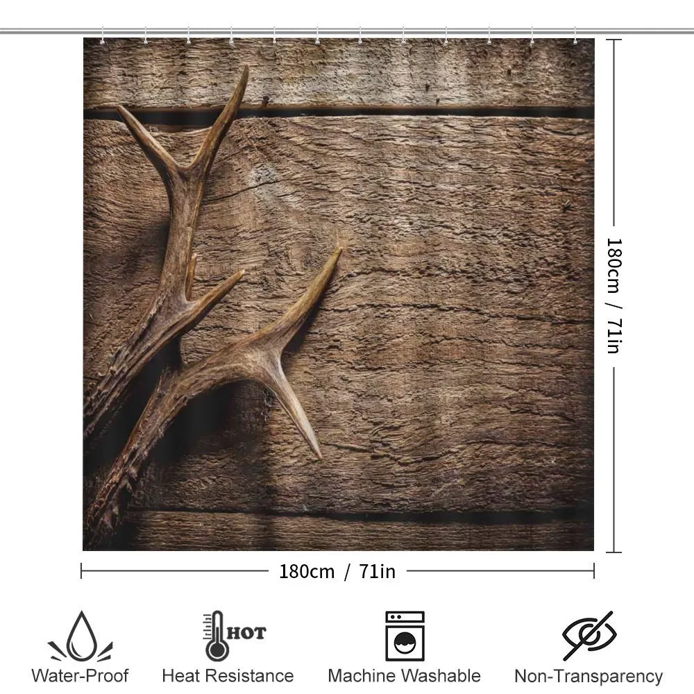 Wooden Deer Rustic Antler — Detail 2