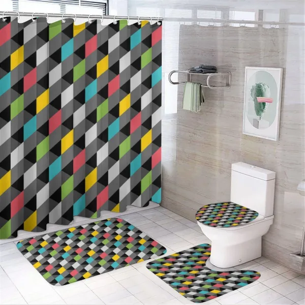 Abstract Art Style on a shower curtain