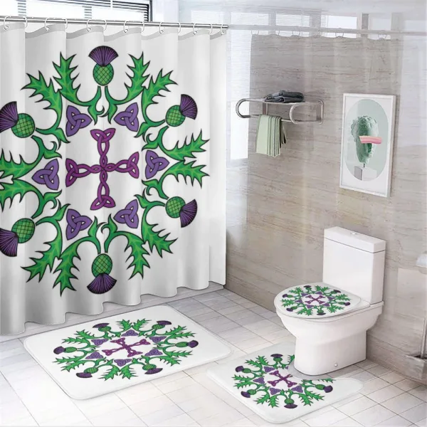 Abstract Thistle Wreath on a shower curtain