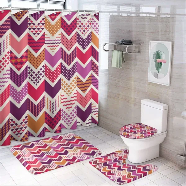 Arrow Chevron Geometry on a shower curtain