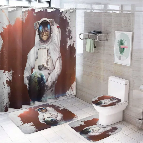 Astronaut Funny Design on a shower curtain