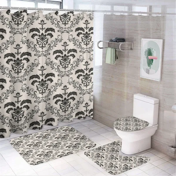 Bicolored Botany Damask on a shower curtain