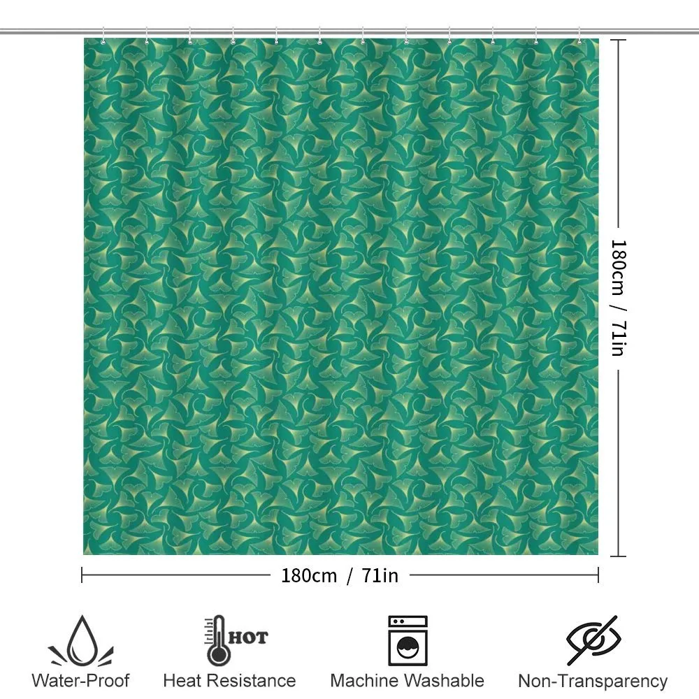 Biloba Leaves on Teal Shade — Detail 2