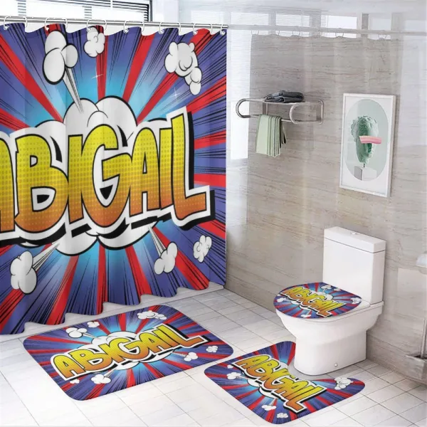 Comic Book Female Name on a shower curtain
