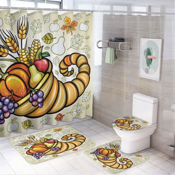 Cornucopia Theme Food on a shower curtain