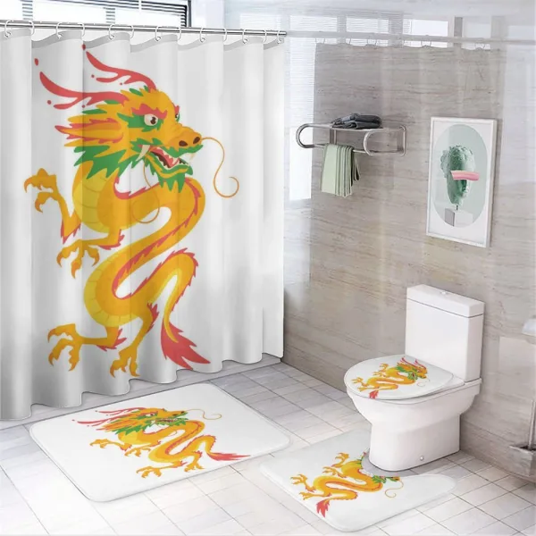 Fierce Animal Cartoon Design on a shower curtain