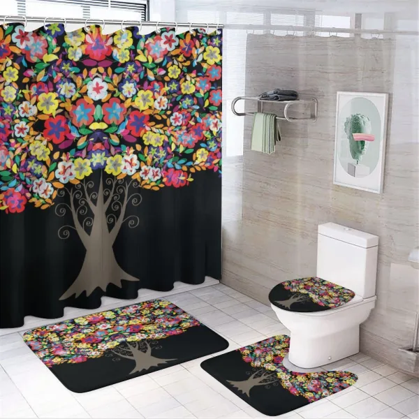 Floral Trees Blossoms on a shower curtain
