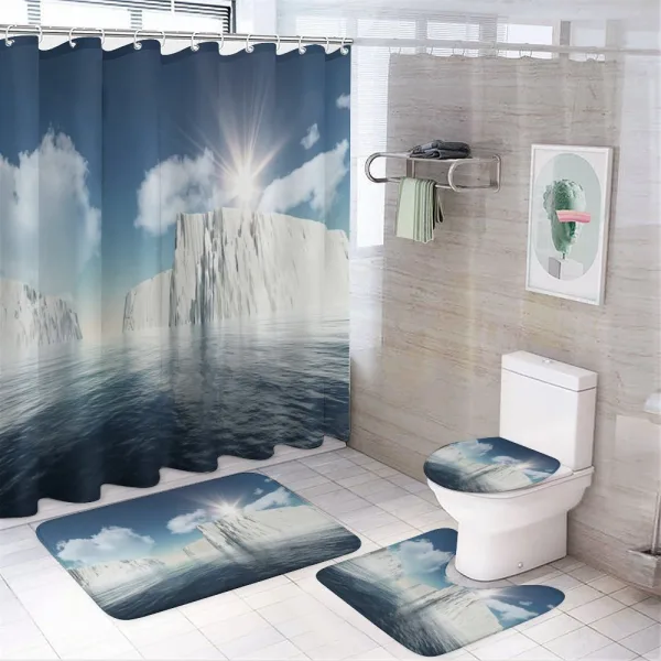 Fluffy Clouds Sunbeams on a shower curtain
