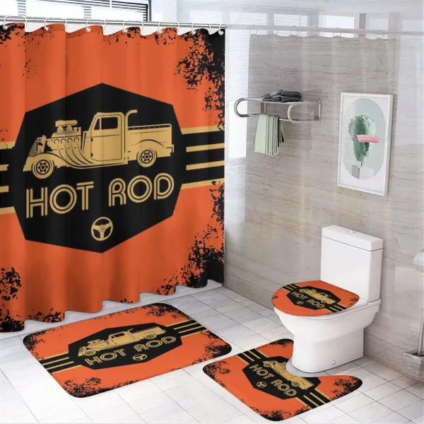 Grunge Poster Design on a shower curtain