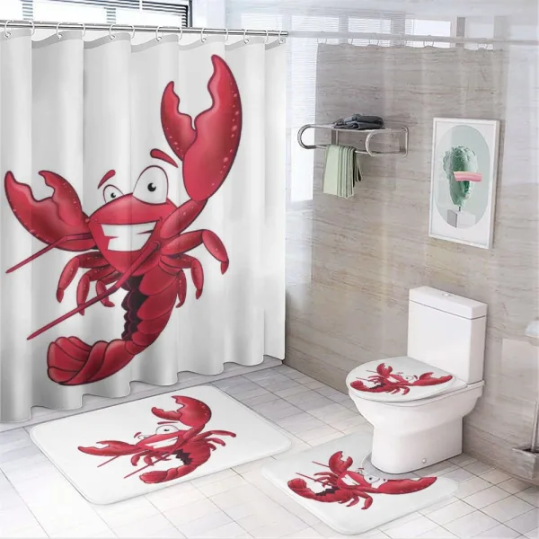 Happy Cartoon Pinchers on a shower curtain