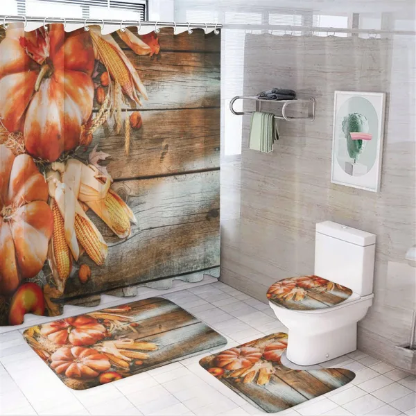 Harvest Ingredients on a shower curtain