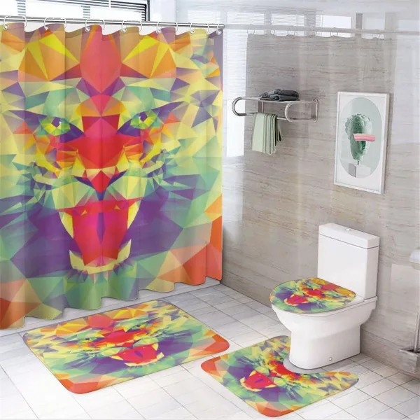 King of Jungle Lion on a shower curtain
