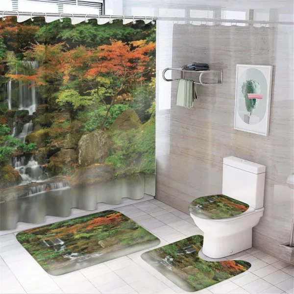 Nature Foggy Morning on a shower curtain