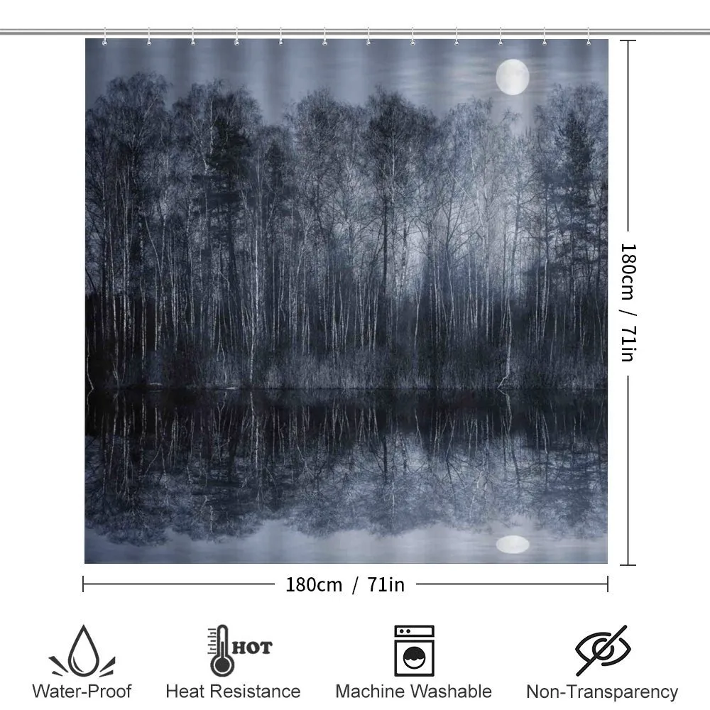 Night Woodland by the Lake — Detail 2