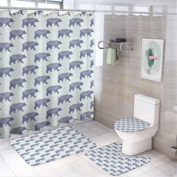 Ornaments on Forest Animal on a shower curtain
