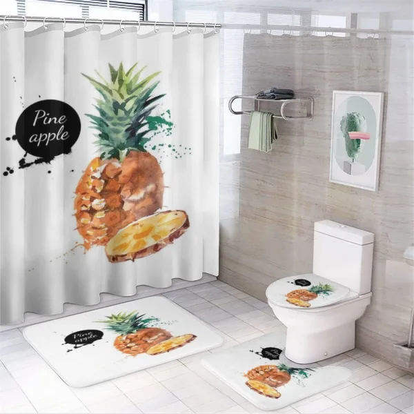 Sketch Hawaii Pineapple on a shower curtain