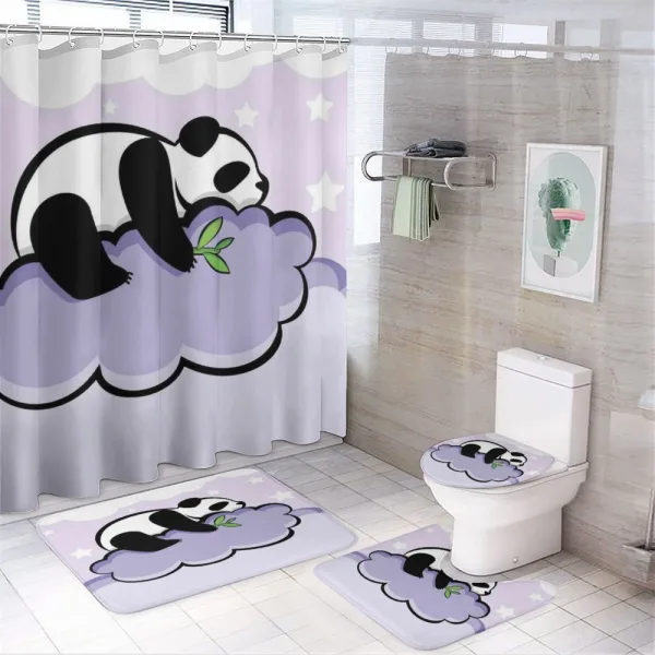 Sleeping Panda on Cloud on a shower curtain