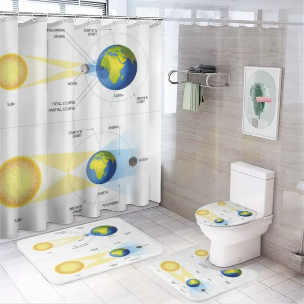 Sonar Eclipse Sun on a shower curtain