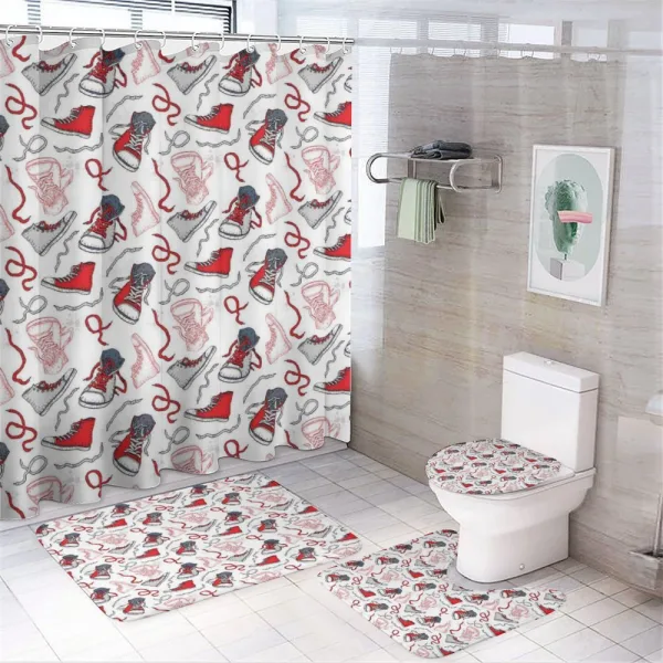 Sport Shoes Sneakers on a shower curtain