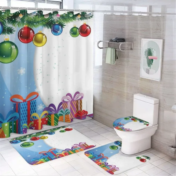 Surprise Boxes Balls on a shower curtain
