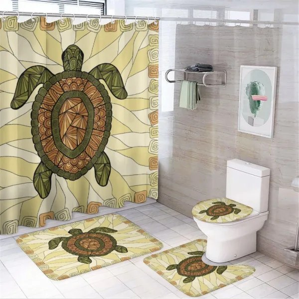 Turtle Zentangle Artwork on a shower curtain