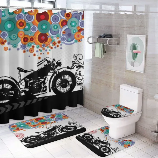 Urban Abstract Circles on a shower curtain