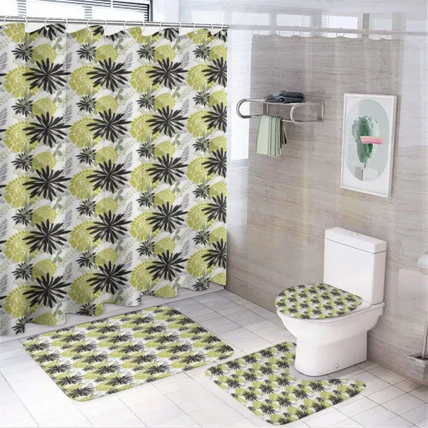 Vibrant Petals Stalks on a shower curtain