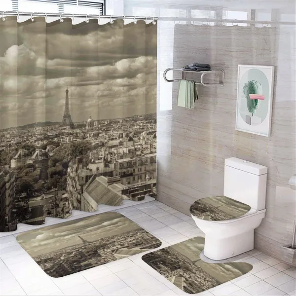 City Skyline of Paris on a shower curtain