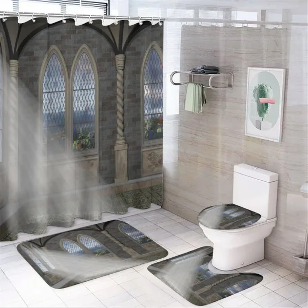 Crepuscular Rays Palace on a shower curtain