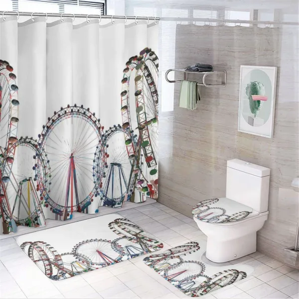 Festival Fair Rides on a shower curtain