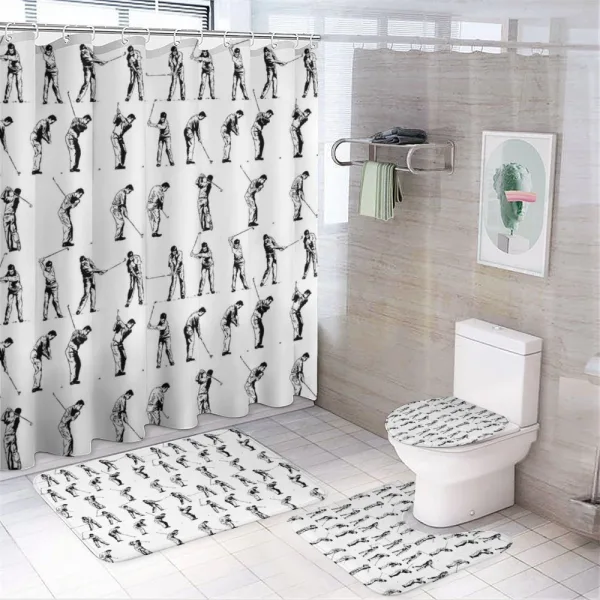 Golf Swing Hobby Play on a shower curtain