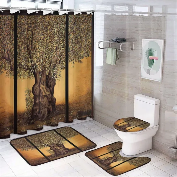 Greece Olive Trees on a shower curtain