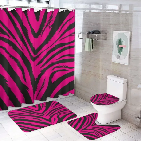 Hot Pink Zebra Skin on a shower curtain