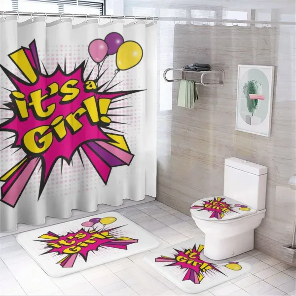 Its a Girl Pop Art on a shower curtain