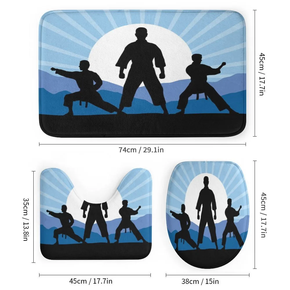Karate Men Silhouettes Sun — Detail 1