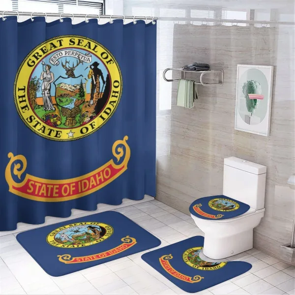 Nostalgic Logo of Gem State on a shower curtain