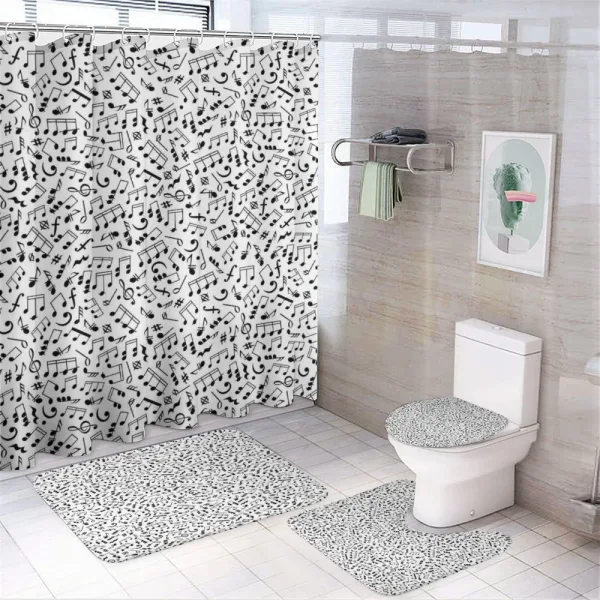 Notes and Chord on a shower curtain