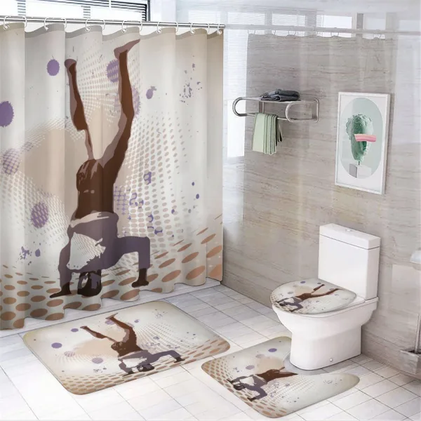 Pop Art Vintage Retro Style on a shower curtain