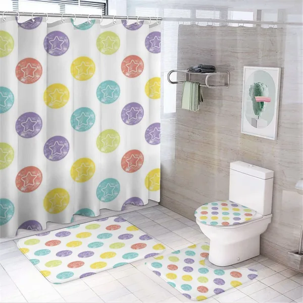 Stars Grunge Retro Art on a shower curtain