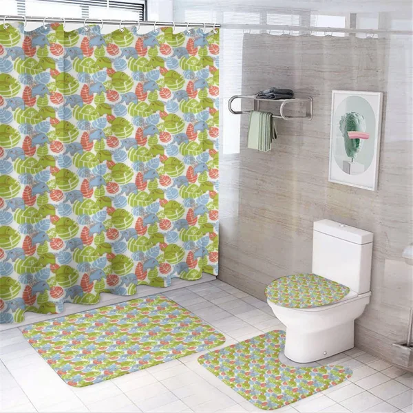 Animals Leaves on a shower curtain