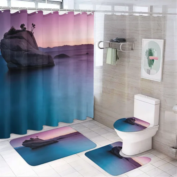 Bonsai Rock Lake Tahoe on a shower curtain